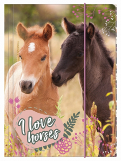 SPISOVÁ SLOŽKA - DESKY NA SEŠITY A4 KONĚ I LOVE HORSES