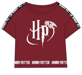DÍVČÍ TRIČKO CROP TOP HARRY POTTER vínové