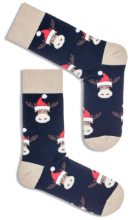 PÁNSKÉ VÁNOČNÍ PONOŽKY SOB V ČEPICI černé