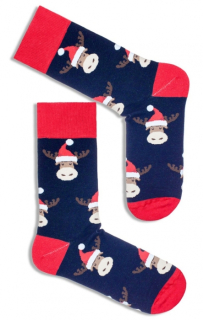 PÁNSKÉ VÁNOČNÍ PONOŽKY SOB V ČEPICI modré