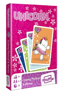HRACÍ KARTY UNICORN 2 V 1 ČERNÝ PETR A MEMO ŠTASTNÝ JEDNOROŽEC