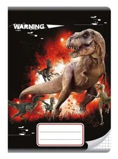SEŠIT A5 DINOSAUŘI JURSKÝ PARK 4 druhy, 16 listů, čtverečkovaný