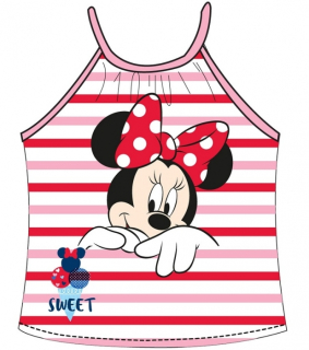 DÍVČÍ TRIČKO - TOP NA RAMÍNKA MINNIE MOUSE růžové