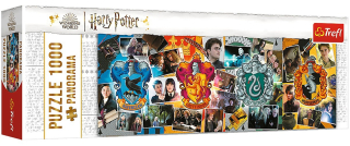 HARRY POTTER PANORAMATICKÉ PUZZLE ČTYŘI BRADAVICKÉ KOLEJE 1000 dílků