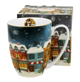 PORCELÁNOVÝ HRNEK VÁNOČNÍ ULICE DÁRKOVÉ BALENÍ 380ml