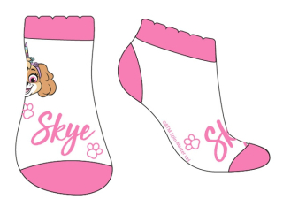 DÍVČÍ KOTNÍČKOVÉ PONOŽKY PAW PATROL SKYE bílorůžové