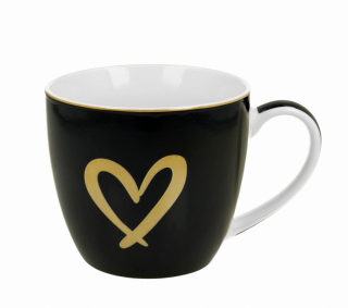 PORCELÁNOVÝ HRNEK DARK BLUE HEART 460ml