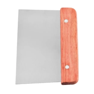 UNIVERZÁLNÍ NEREZOVÝ NŮŽ - STĚRKA S DŘEVĚNOU RUKOJETÍ 15 x 11 CM