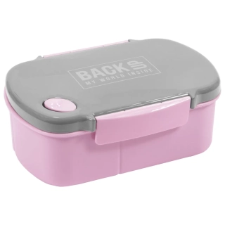 Backup svačinový box s přihrádkami růžový