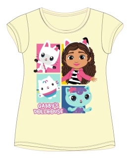 Dívčí tričko Gabby´s Dollhouse žluté