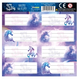 Samolepky - jmenovky na sešity jednorožec