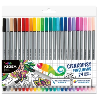 Kidea jemné tenké fixy sada 24 ks