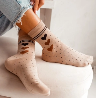Dámské ponožky Hearts béžové