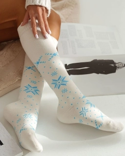 Dámské froté podkolenky Stars krémové