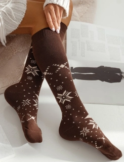 Dámské froté podkolenky Stars hnědé