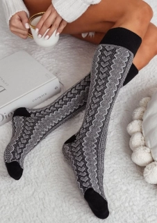 Dámské prolamované podkolenky Hearts černé