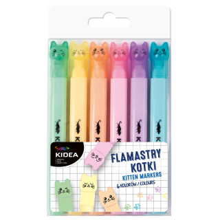 Kidea pastelové fixy kočka 6 ks