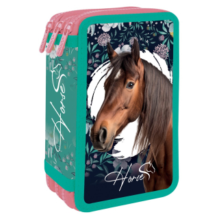 Školní třípatrový penál s výbavou Horse kůň