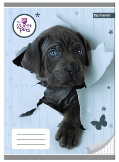 Sešit A5 Sweet Pets pejsek 32 listů, čtverečkovaný