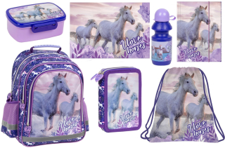 Zvýhodněná školní sada koně I Love Horses 7 ks