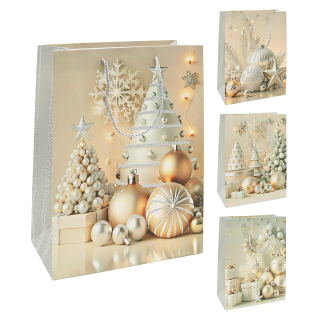 Dárková papírová taška M vánoční 32cm, mix 4 motivů
