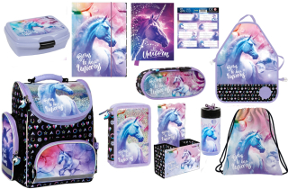 Zvýhodněná školní sada s aktovkou jednorožec 11 ks