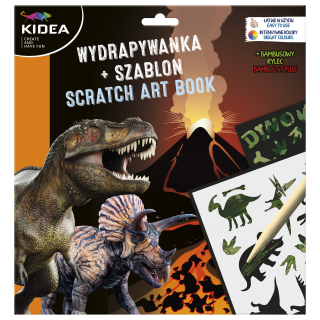 Kidea kreativní stírací karty se šablonami dinosauři