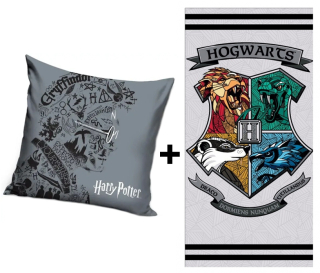 Sada Harry Potter dekorativní polštář a rychleschnoucí osuška