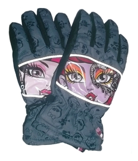 DÍVČÍ ZIMNÍ LYŽAŘSKÉ RUKAVICE MONSTER HIGH šedé