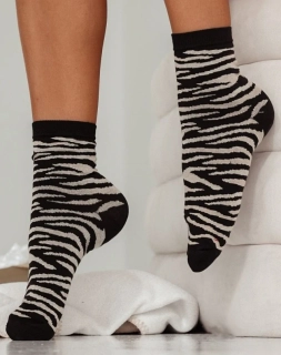 Dámské ponožky zebra černé